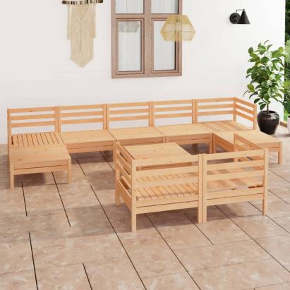 Set mobilier de grădină, 10 piese, lemn masiv de pin GartenMobel Dekor