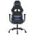 Scaun de gaming cu suport picioare, negru și albastru, textil GartenMobel Dekor