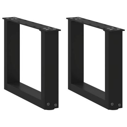 Picioare pentru măsuță de cafea în formă de U, 2 buc., negru, 40x(30-31) cm, oțel GartenMobel Dekor
