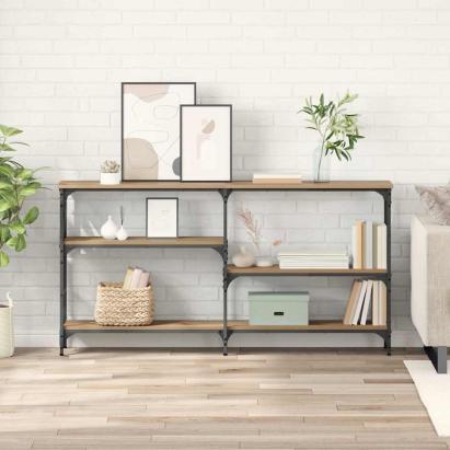 Masă de consolă cu raft stejar artizanal 150 x 29 x 76.5 cm GartenMobel Dekor