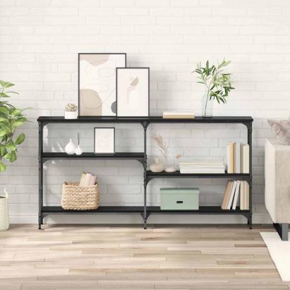 Masă de consolă Stejar negru 150 x 29 x 76.5 cm Lemn compozit GartenMobel Dekor