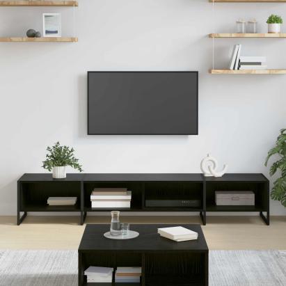 Cabinet TV Stejar Negru 170.5 x 36 x 30.5 cm Lemn compozit GartenMobel Dekor