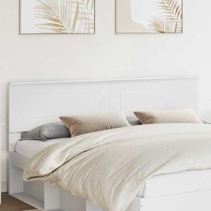 Tăblie cap cu headboard Alb 200 cm Lemn compozit GartenMobel Dekor
