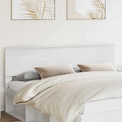 Tăblie cap cu headboard Alb Lucios 180 cm Lemn compozit GartenMobel Dekor