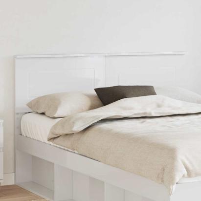 Tăblie cap cu headboard Alb Lucios 160 cm Lemn compozit GartenMobel Dekor