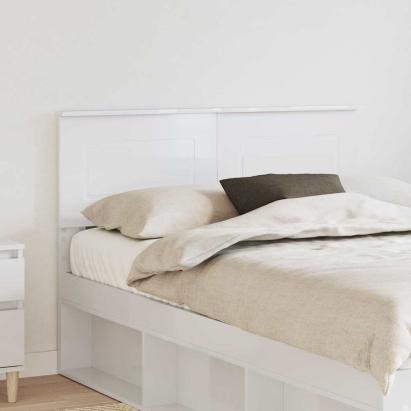 Tăblie cap cu headboard Alb Lucios 120 cm Lemn compozit GartenMobel Dekor