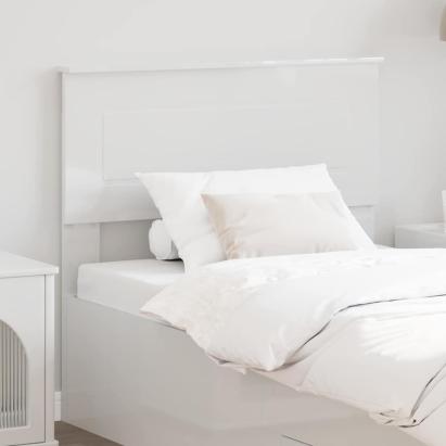 Tăblie cap cu headboard Alb Lucios 75 cm Lemn compozit GartenMobel Dekor