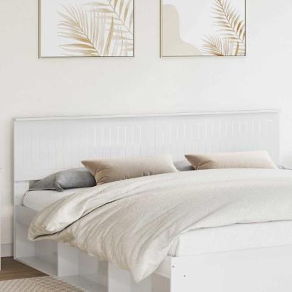 Tăblie cap cu headboard Alb Lucios 200 cm Lemn compozit GartenMobel Dekor