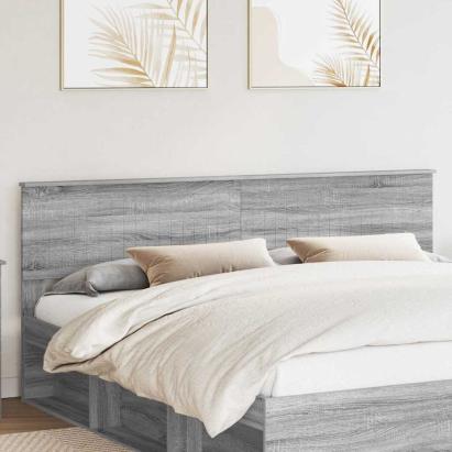 Tăblie cap cu headboard Gri Sonoma 200 cm Lemn compozit GartenMobel Dekor