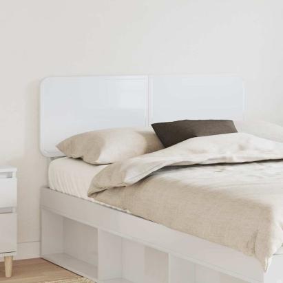 Tăblie cap cu headboard Alb Lucios 120 cm Lemn compozit GartenMobel Dekor
