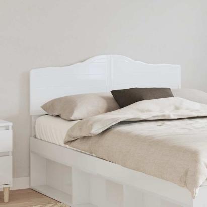 Tăblie cap cu headboard Alb Lucios 120 cm Lemn compozit GartenMobel Dekor