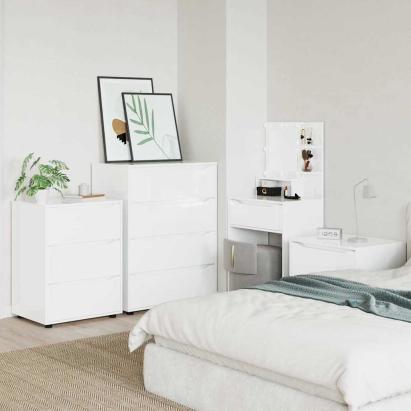 Dulap de depozitare Alb lucios 60 x 48 x 81 cm Lemn compozit GartenMobel Dekor