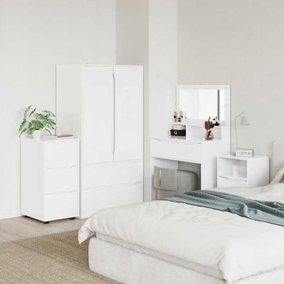 Dulap de depozitare Alb lucios 40 x 48 x 81 cm Lemn compozit GartenMobel Dekor