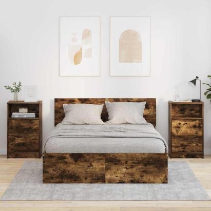 Mese de noptieră 2 pcs Stejar fumuriu 40 x 30 x 467 cm GartenMobel Dekor