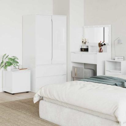 Dulap de Baie Alb lucios 40,5 x 40 x 44 cm Lemn compozit GartenMobel Dekor