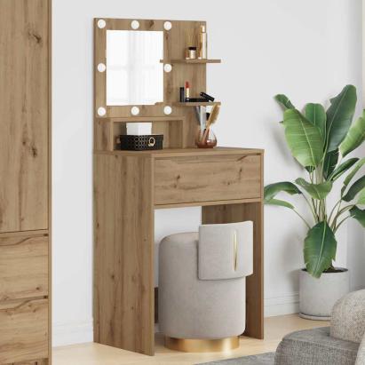Mese de toaletă pentru dormitor cu sertar Stejar Artizanal GartenMobel Dekor