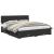 Cadru de pat cu sertar Negru 200 x 200 cm Lemn compozit GartenMobel Dekor