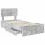 Cadru de pat cu sertar Gri din beton 75 x 190 cm Lemn compozit GartenMobel Dekor