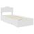 Cadru de pat cu sertar Alb 75 x 190 cm Lemn compozit GartenMobel Dekor