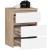Noptiera cu 3 sertare, PAL laminat 16 mm, 40x35x57 cm, stejar sonoma si alb Household NewTrend