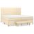 Pat box spring cu saltea, crem, 200x200 cm, textil GartenMobel Dekor