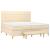 Pat box spring cu saltea, crem, 200x200 cm, textil GartenMobel Dekor