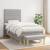 Pat continental cu saltea, gri deschis, 80x200 cm, textil GartenMobel Dekor