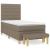 Pat box spring cu saltea, gri taupe, 80x200 cm, textil GartenMobel Dekor