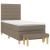 Pat box spring cu saltea, gri taupe, 80x200 cm, textil GartenMobel Dekor