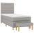 Pat box spring cu saltea, gri deschis, 90x190 cm, textil GartenMobel Dekor