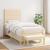 Pat box spring cu saltea, crem, 90x190 cm, textil GartenMobel Dekor