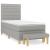 Pat box spring cu saltea, gri deschis, 90x200 cm, textil GartenMobel Dekor