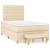 Pat box spring cu saltea, crem, 120x200 cm, textil GartenMobel Dekor