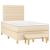 Pat box spring cu saltea, crem, 120x200 cm, textil GartenMobel Dekor