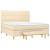 Pat continental cu saltea, crem, 180x200 cm, textil GartenMobel Dekor