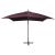 Umbrelă grădină suspendată cu stâlp bordo 3x3 m lemn masiv brad GartenMobel Dekor