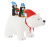 Urs polar gonflabil de exterior, iluminare LED, cu doi pinguini, compresor integrat, 200x120x80 cm, alb Household NewTrend