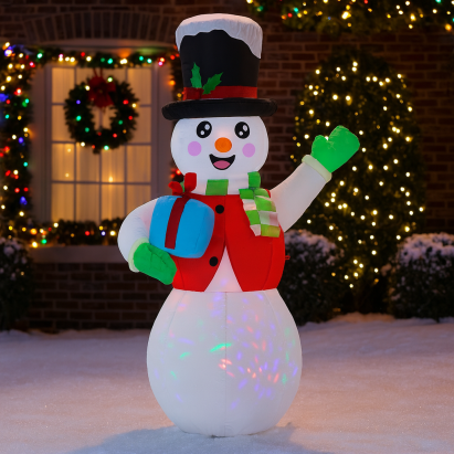 Om de zapada gonflabil de exterior, iluminare LED, 180 cm, compresor integrat, alb Household NewTrend