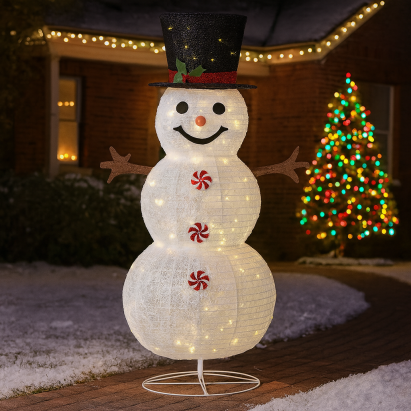 Om de zapada de exterior, pe structura metalica, 150cm, 3D, lumina calda cu 120 LED Household NewTrend