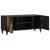 Cabinet TV cu raft Negru 105 x 33 x 46 cm Lemn de mango solid GartenMobel Dekor