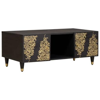Masă de cafea Negru 100 x 54 x 40 cm Lemn de mango solid GartenMobel Dekor
