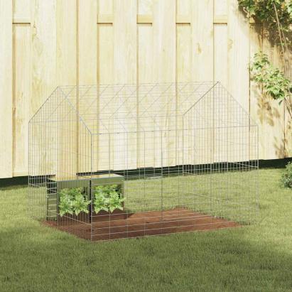 Custodie pentru iepuri Argintiu 400 x 78 x 78 cm GartenMobel Dekor