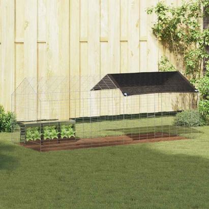 Custodie pentru iepuri Argintiu 400 x 78 x 78 cm GartenMobel Dekor