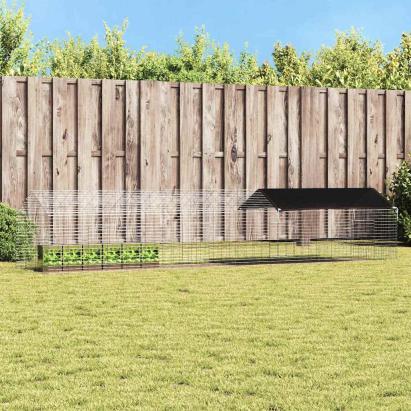 Custodie pentru iepuri Argintiu 400 x 78 x 78 cm GartenMobel Dekor