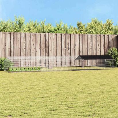 Custodie pentru iepuri Argintiu 400 x 78 x 78 cm GartenMobel Dekor