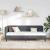Cadru de pat colțar cu headboard Gri închis 80 x 200 cm Catifea GartenMobel Dekor