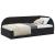 Cadru de pat colțar cu headboard Negru 100 cm x 200 cm țesătură GartenMobel Dekor