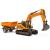 Set utilaje construction RC cu excavator si basculanta, lumini si abur, telecomanda, 3 accesorii incluse Household NewTrend