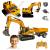 Set utilaje construction RC cu excavator si basculanta, lumini si abur, telecomanda, 3 accesorii incluse Household NewTrend