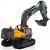 Excavator RC cu senile pentru copii, lumini si brat functional, telecomanda, incarcare USB, 32x30x12 cm Household NewTrend